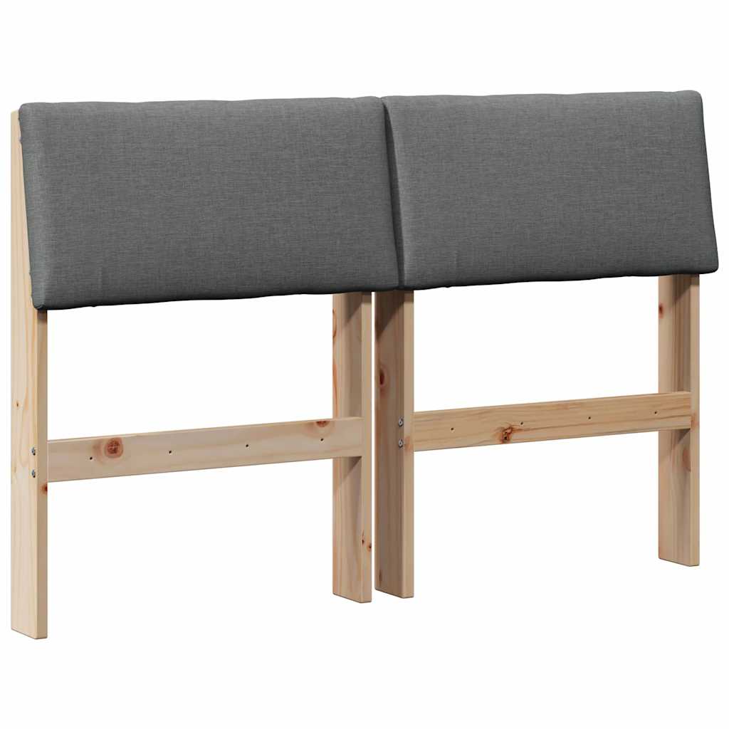 vidaXL Tapicerowane wezgłowie Ciemnoszary 120 cm Lite drewno sosnowe