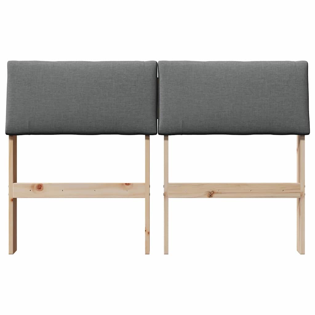vidaXL Tapicerowane wezgłowie Ciemnoszary 120 cm Lite drewno sosnowe