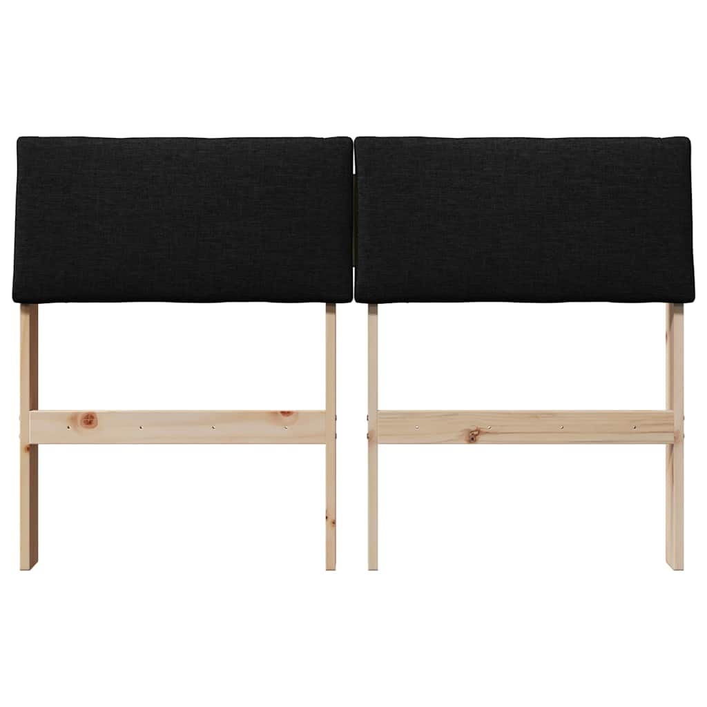 vidaXL Tapicerowane wezgłowie Czarny 120 cm Lite drewno sosnowe