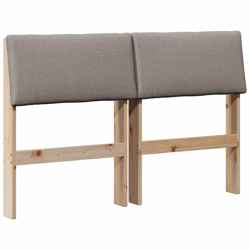 vidaXL Tapicerowane wezgłowie Ciemnoszary 120 cm Lite drewno sosnowe