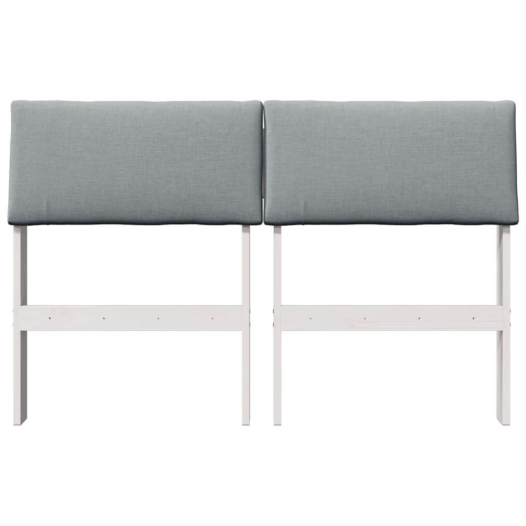 vidaXL Tapicerowane wezgłowie Jasnoszary 120 cm Lite drewno sosnowe