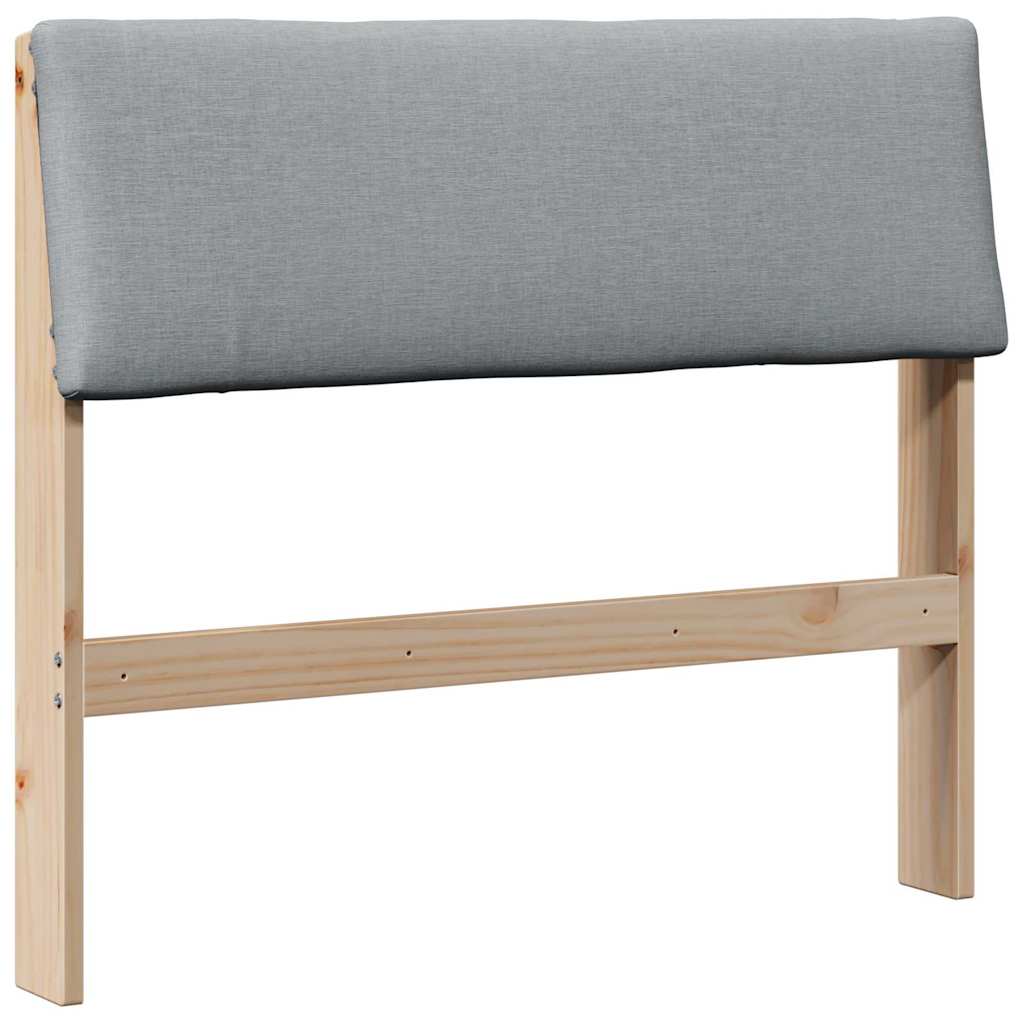 vidaXL Tapicerowane wezgłowie Jasnoszary 90 cm Lite drewno sosnowe