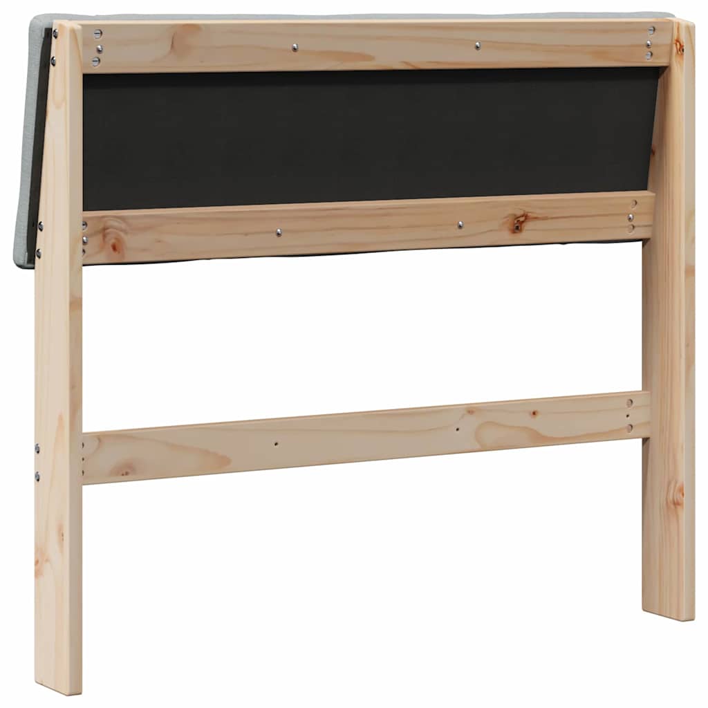vidaXL Tapicerowane wezgłowie Jasnoszary 90 cm Lite drewno sosnowe