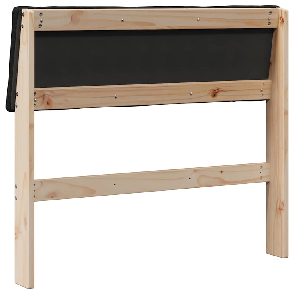 vidaXL Tapicerowane wezgłowie Czarny 90 cm Lite drewno sosnowe