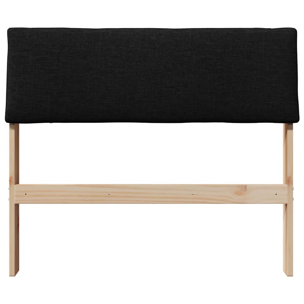 vidaXL Tapicerowane wezgłowie Czarny 90 cm Lite drewno sosnowe