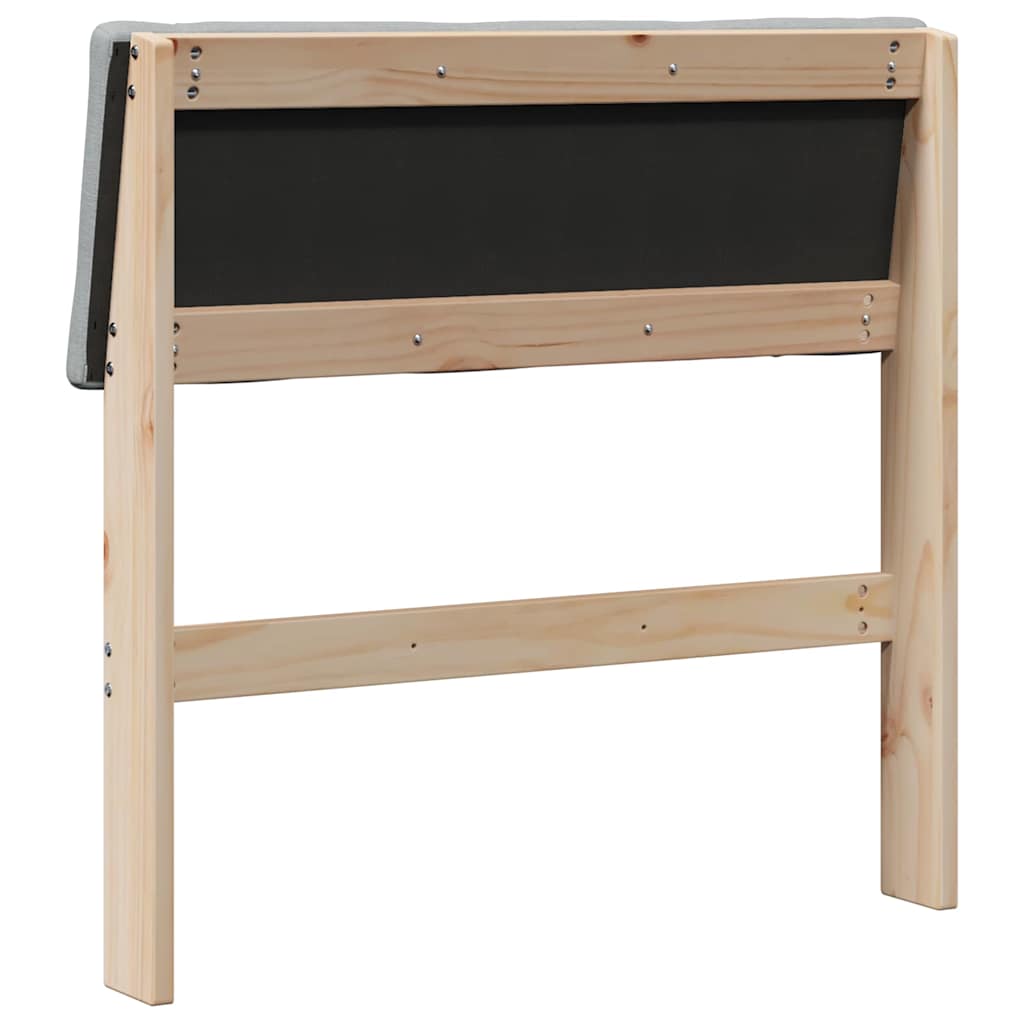 vidaXL Tapicerowane wezgłowie Jasnoszary 80 cm Lite drewno sosnowe
