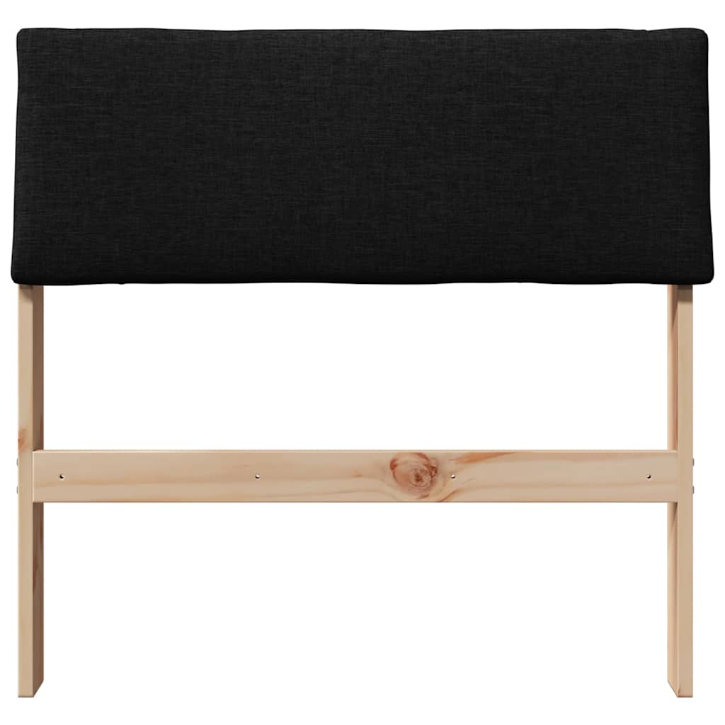 vidaXL Tapicerowane wezgłowie Czarny 80 cm Lite drewno sosnowe