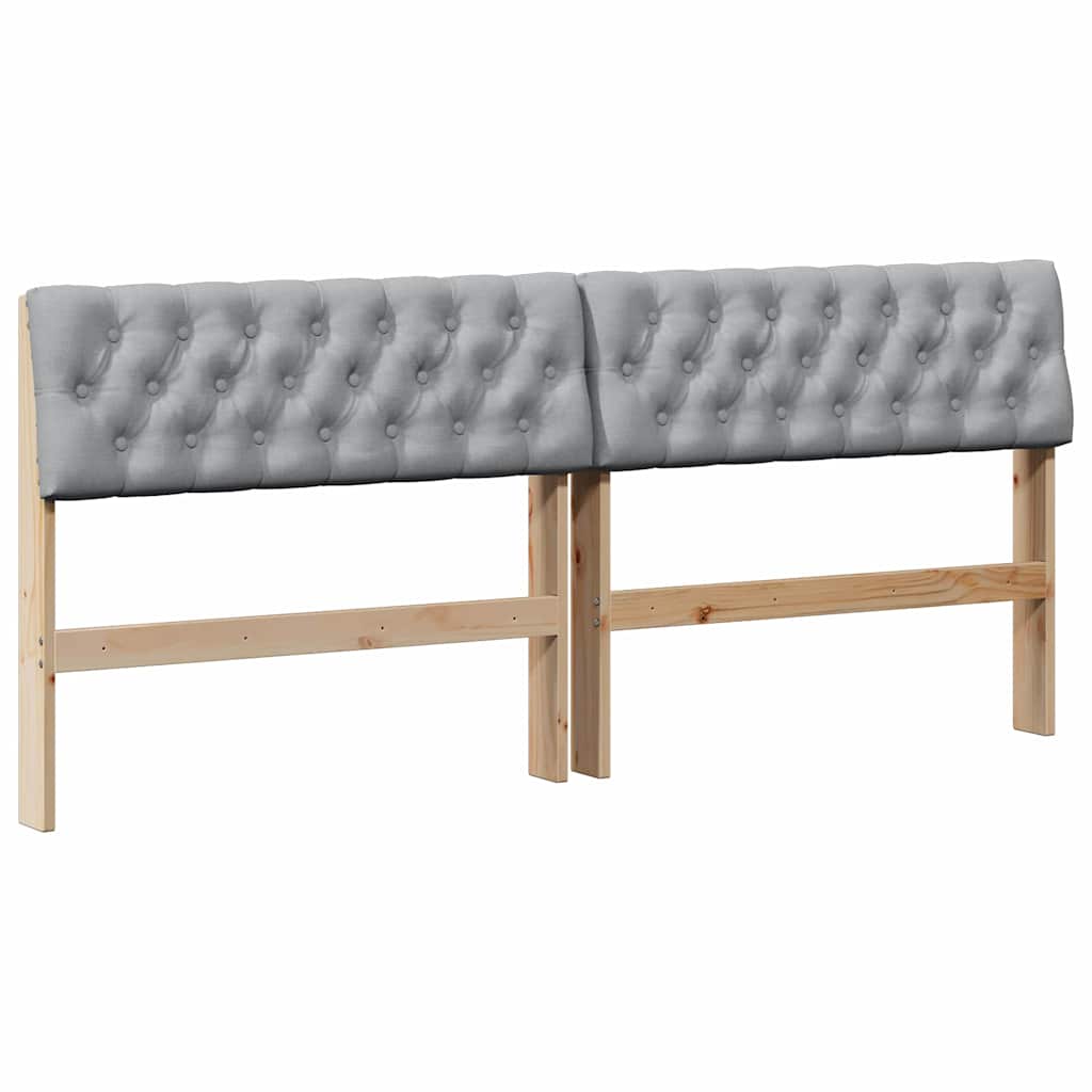 vidaXL Tapicerowane wezgłowie Jasnoszary 180 cm Lite drewno sosnowe