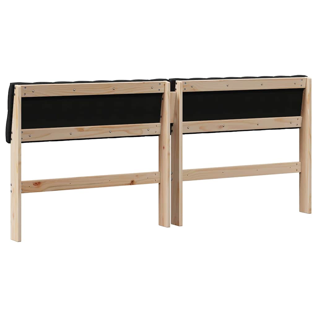 vidaXL Tapicerowane wezgłowie Czarny 180 cm Lite drewno sosnowe