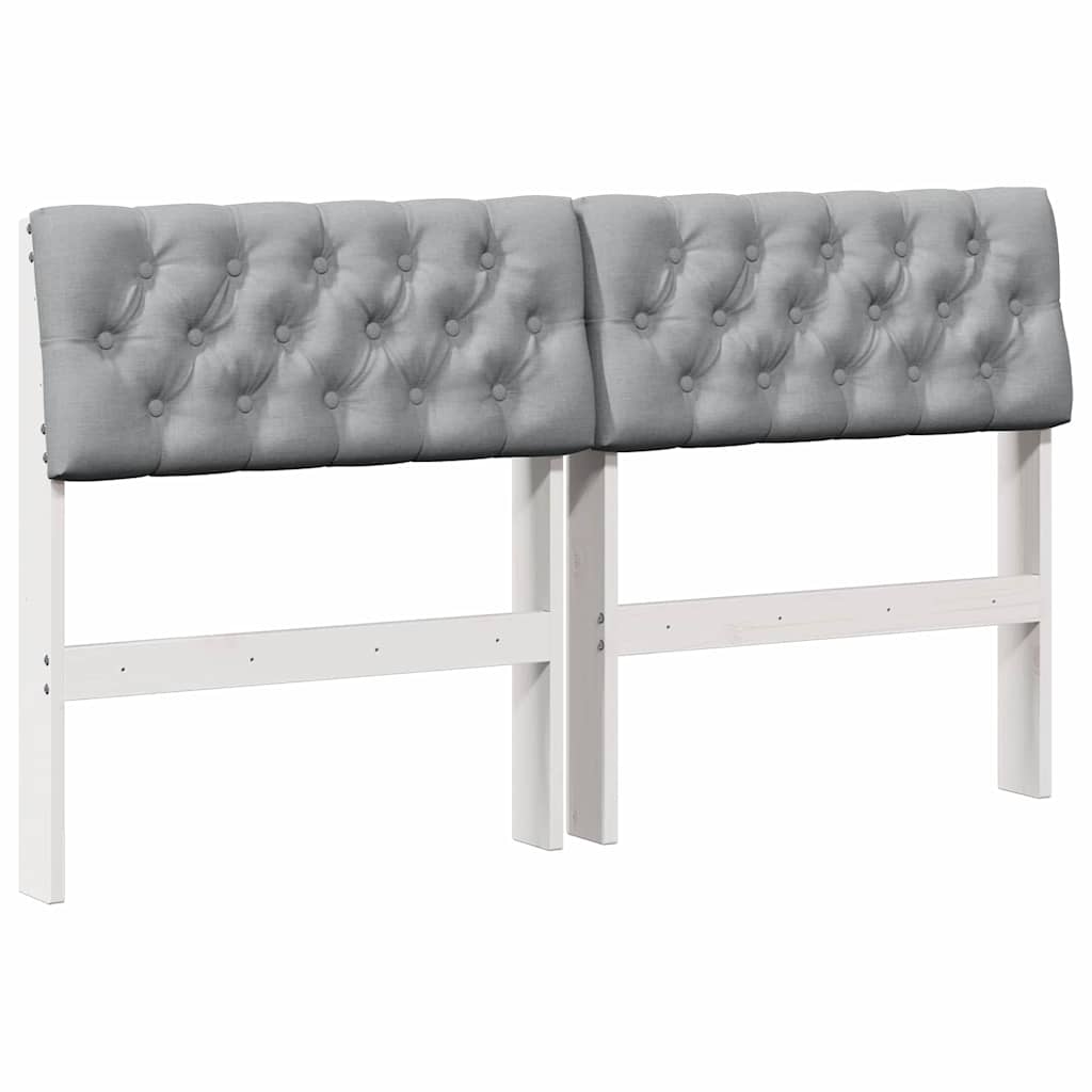 vidaXL Tapicerowane wezgłowie Jasnoszary 160 cm Lite drewno sosnowe