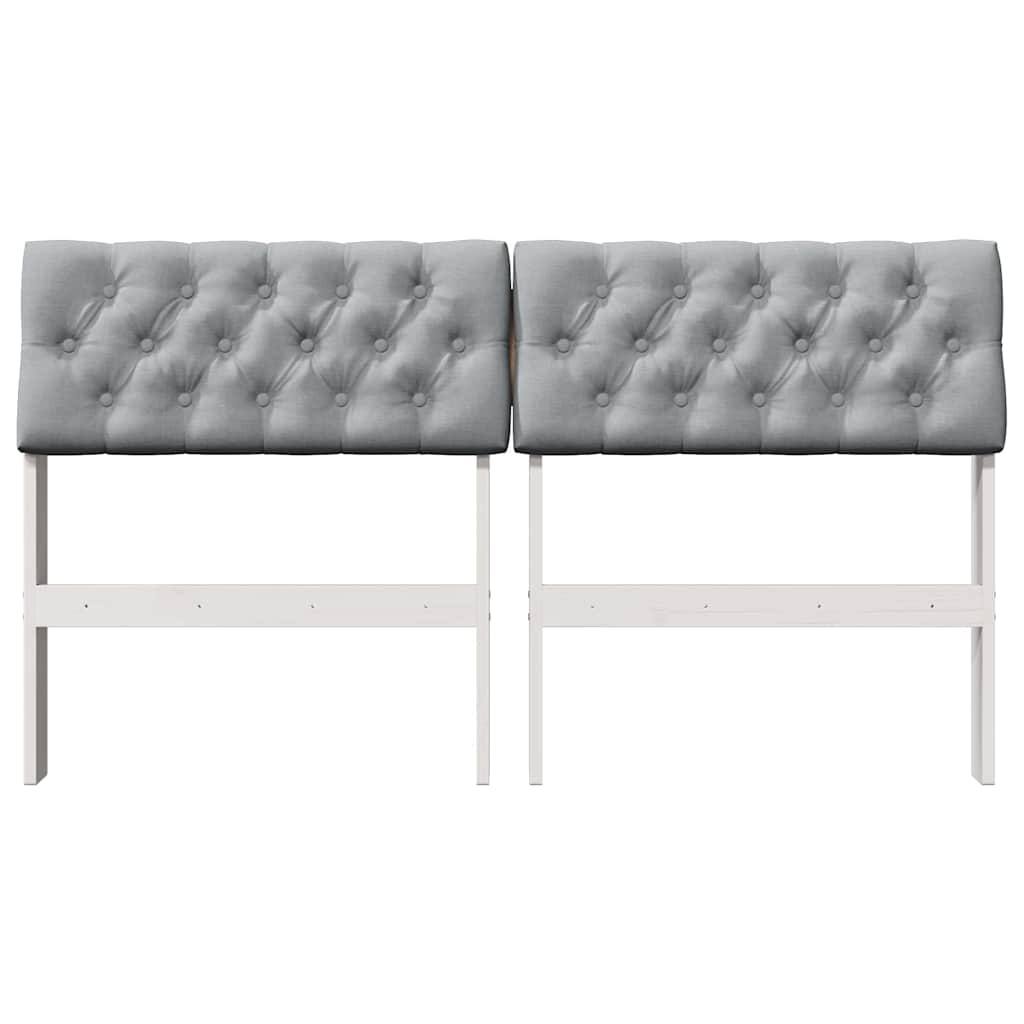 vidaXL Tapicerowane wezgłowie Jasnoszary 150 cm Lite drewno sosnowe