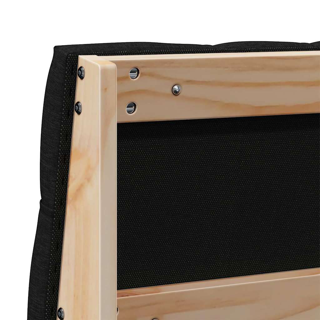 vidaXL Tapicerowane wezgłowie Czarny 140 cm Lite drewno sosnowe