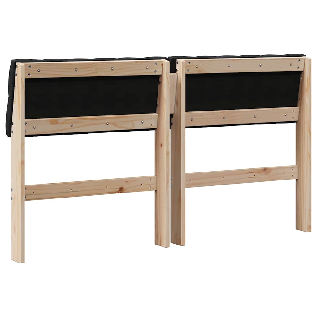 vidaXL Tapicerowane wezgłowie Czarny 135 cm Lite drewno sosnowe
