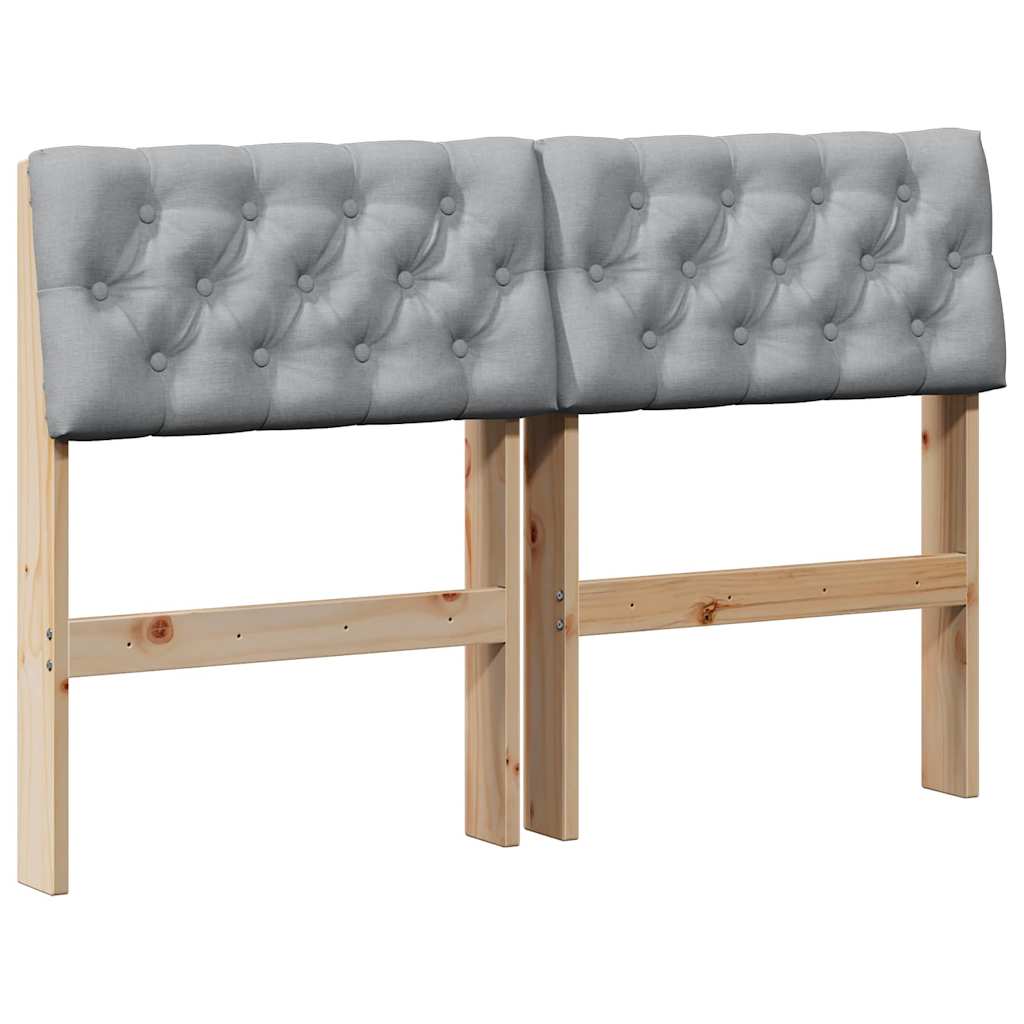 vidaXL Tapicerowane wezgłowie Jasnoszary 120 cm Lite drewno sosnowe