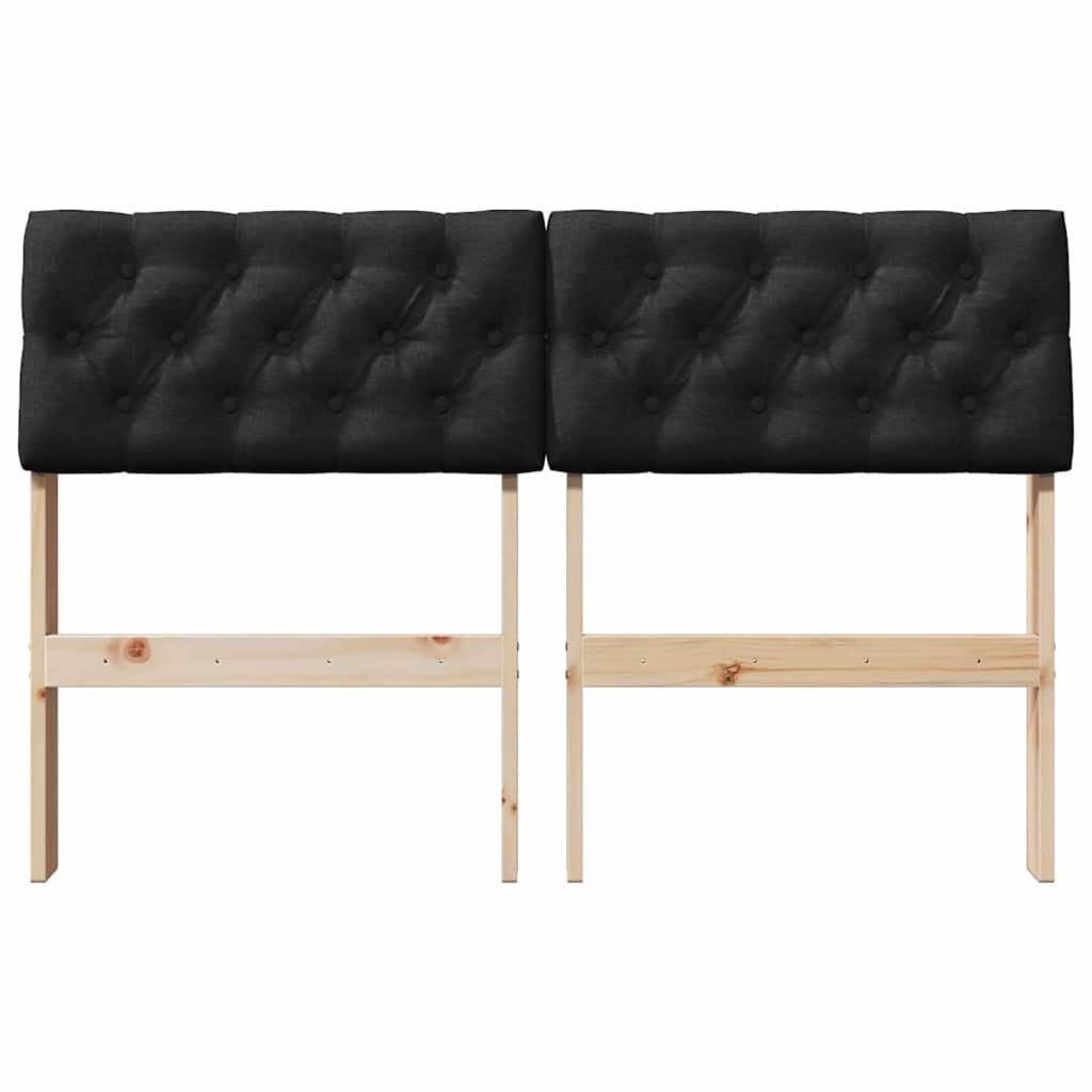vidaXL Tapicerowane wezgłowie Czarny 120 cm Lite drewno sosnowe