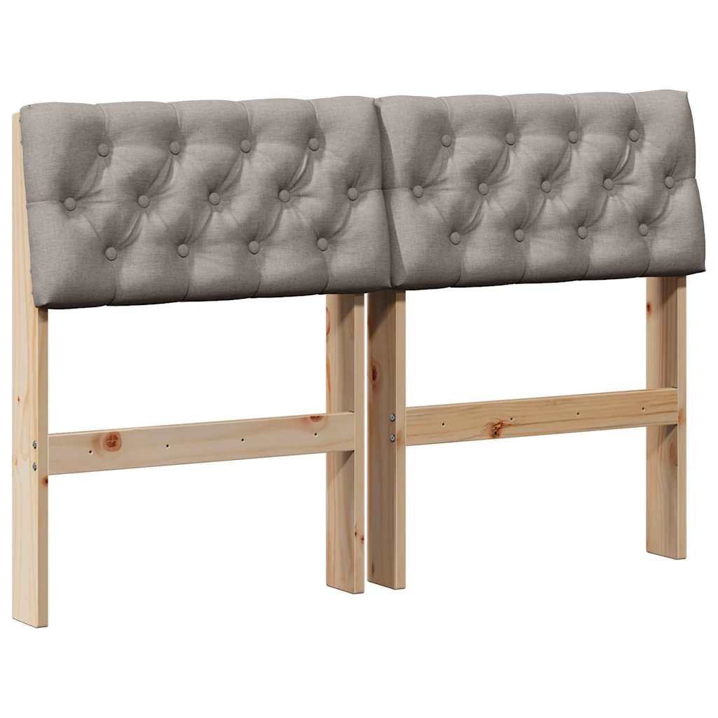 vidaXL Tapicerowane wezgłowie Ciemnoszary 120 cm Lite drewno sosnowe
