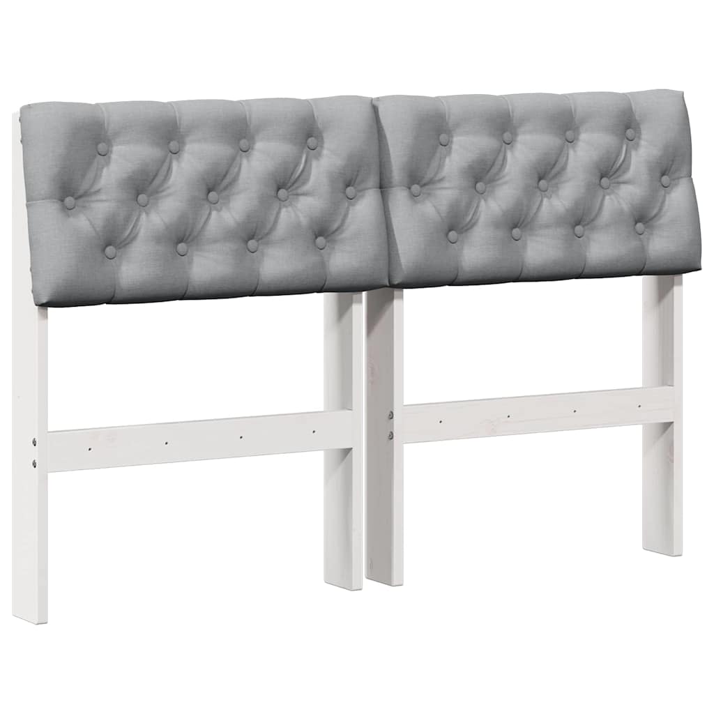 vidaXL Tapicerowane wezgłowie Jasnoszary 120 cm Lite drewno sosnowe