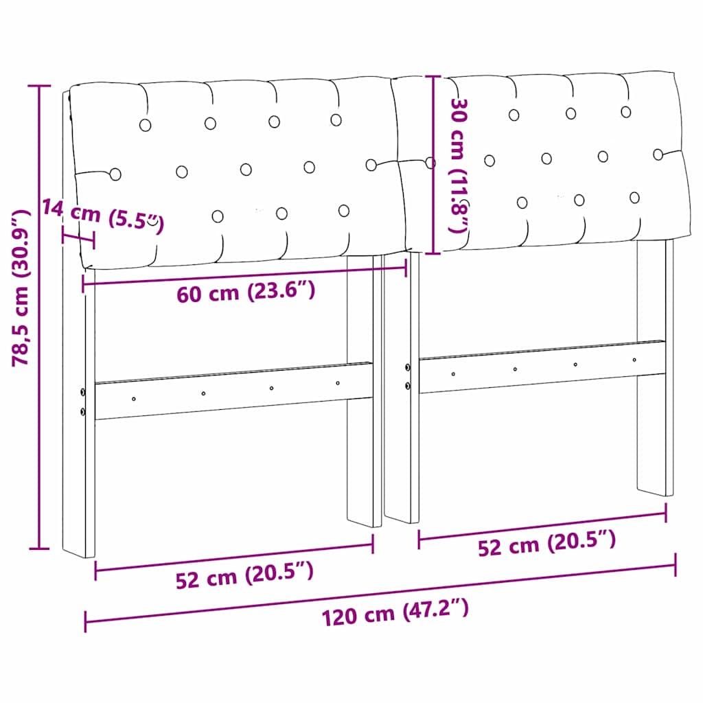 vidaXL Tapicerowane wezgłowie Jasnoszary 120 cm Lite drewno sosnowe