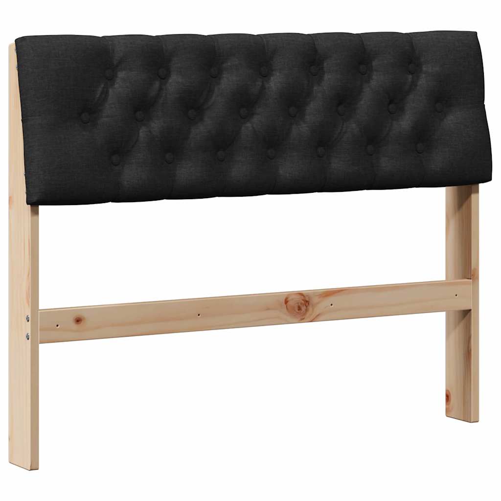 vidaXL Tapicerowane wezgłowie Czarny 100 cm Lite drewno sosnowe