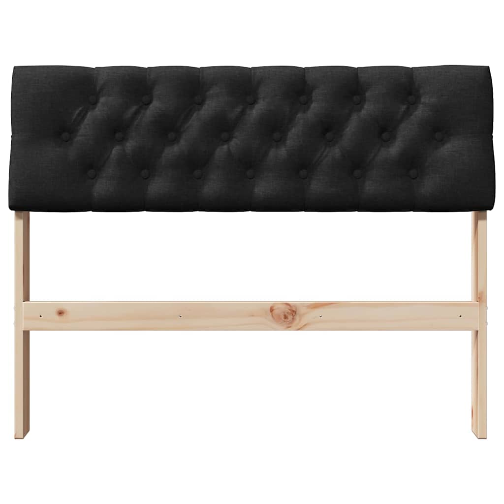 vidaXL Tapicerowane wezgłowie Czarny 100 cm Lite drewno sosnowe