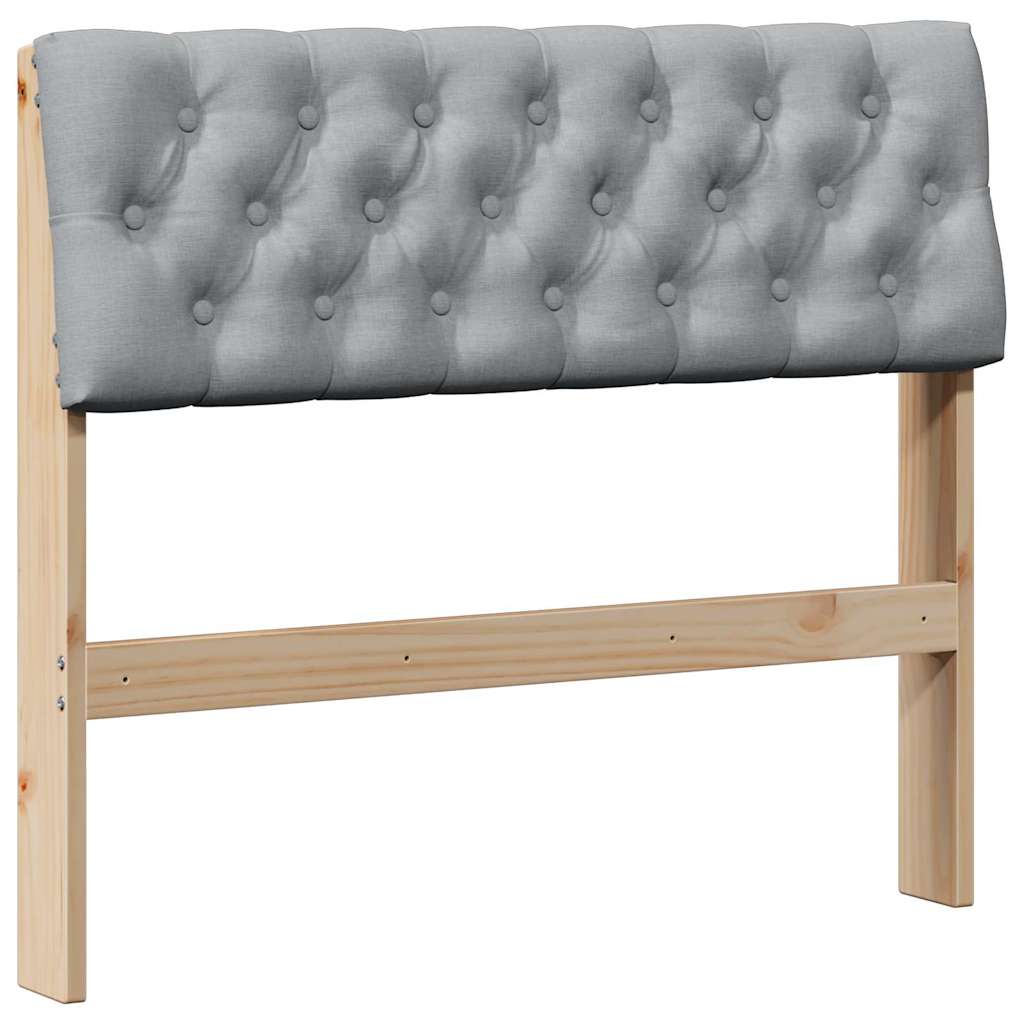 vidaXL Tapicerowane wezgłowie Jasnoszary 90 cm Lite drewno sosnowe