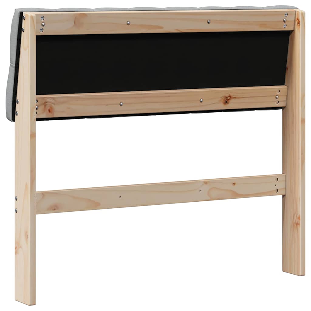 vidaXL Tapicerowane wezgłowie Jasnoszary 90 cm Lite drewno sosnowe