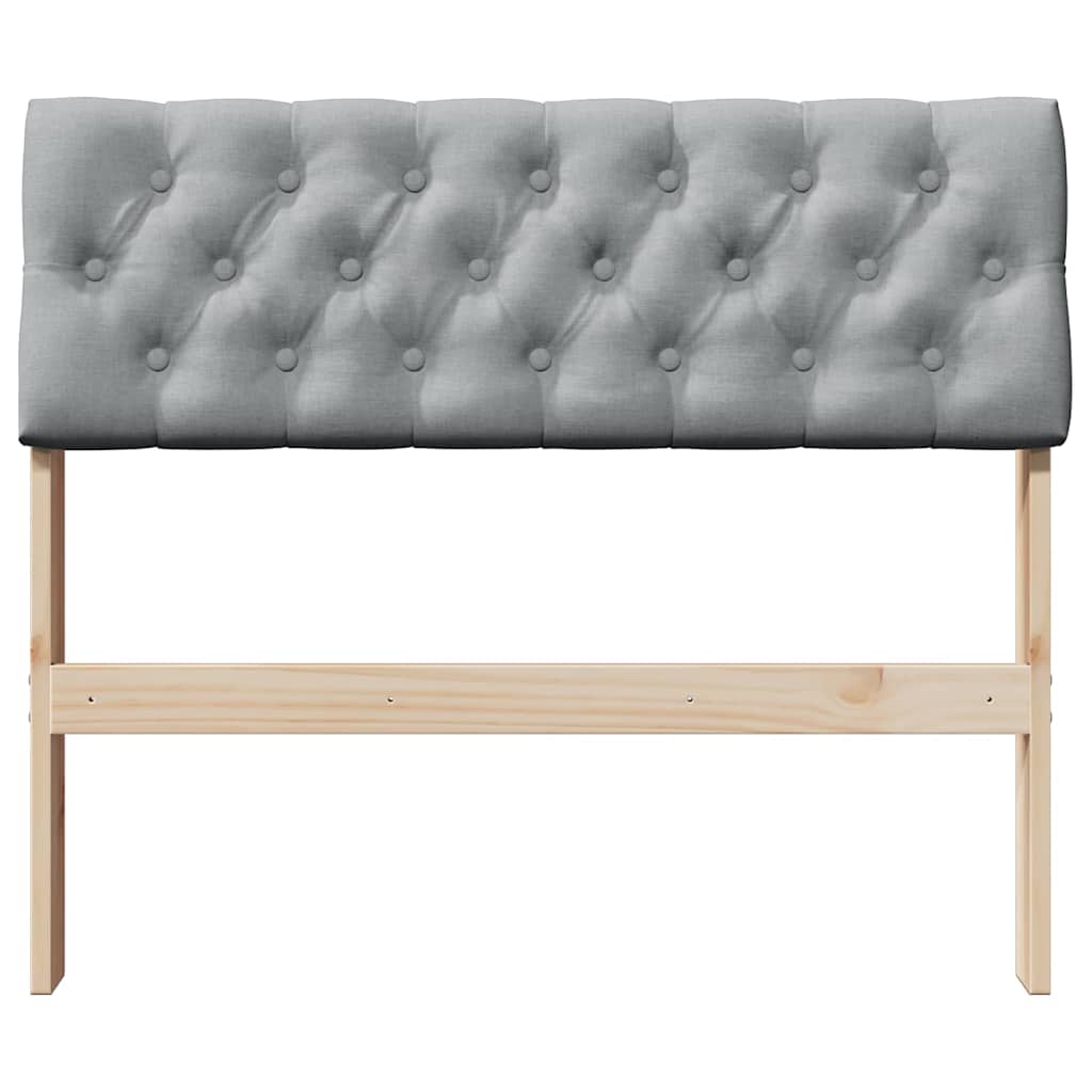 vidaXL Tapicerowane wezgłowie Jasnoszary 90 cm Lite drewno sosnowe