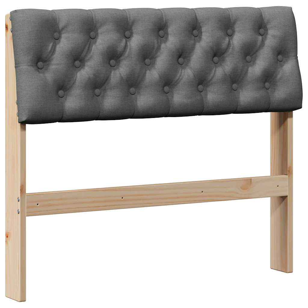 vidaXL Tapicerowane wezgłowie Ciemnoszary 90 cm Lite drewno sosnowe