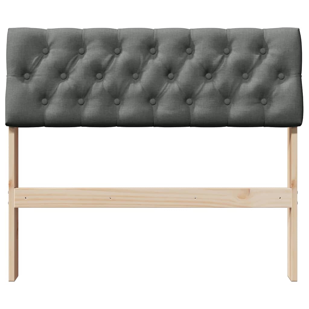 vidaXL Tapicerowane wezgłowie Ciemnoszary 90 cm Lite drewno sosnowe