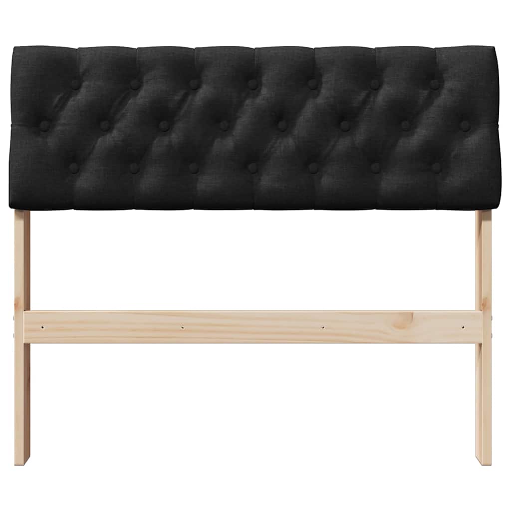 vidaXL Tapicerowane wezgłowie Czarny 90 cm Lite drewno sosnowe