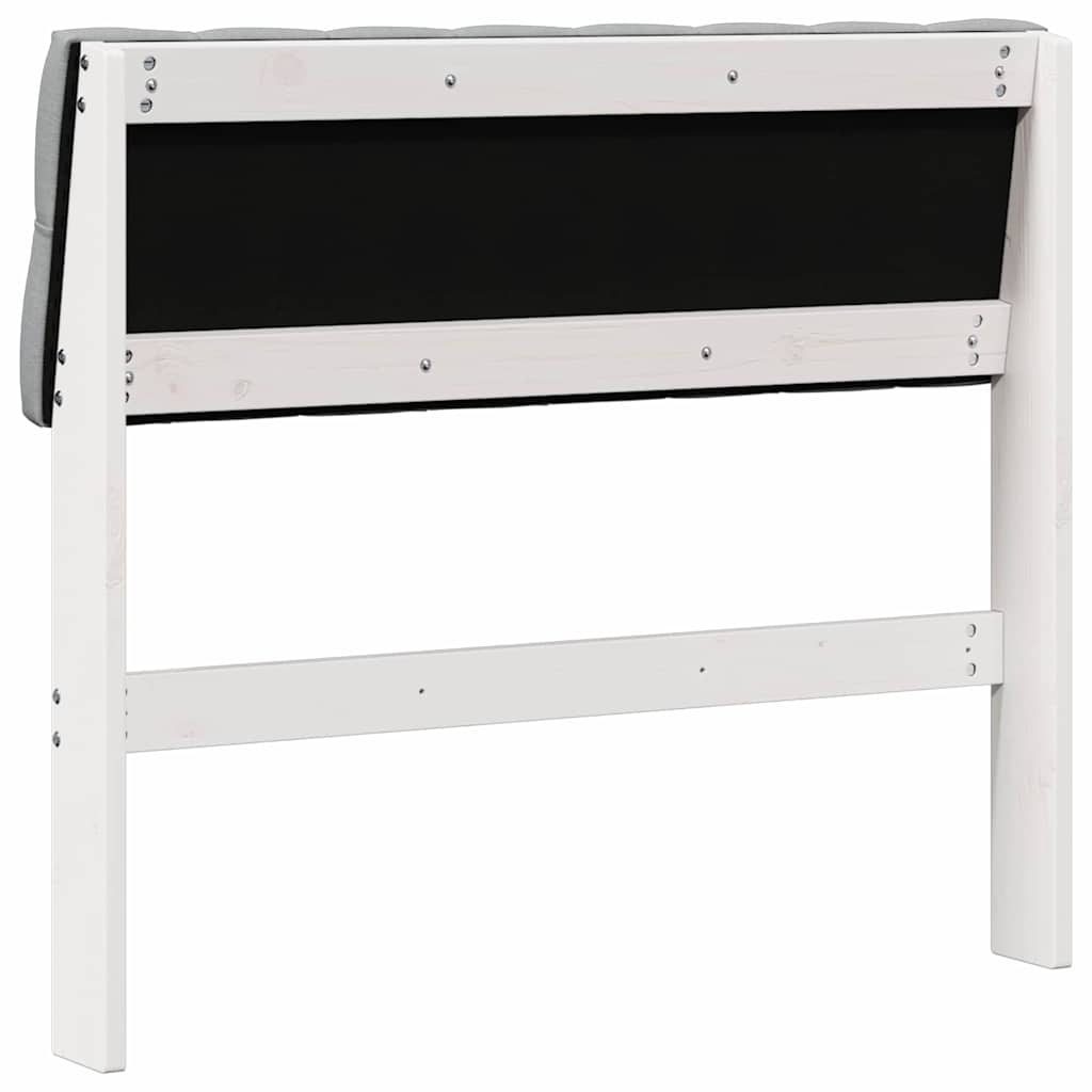 vidaXL Tapicerowane wezgłowie Jasnoszary 90 cm Lite drewno sosnowe