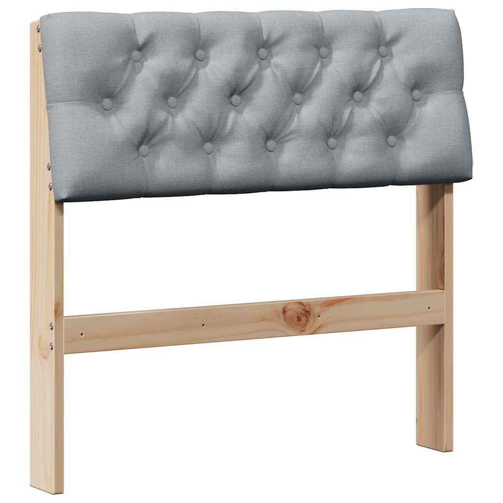 vidaXL Tapicerowane wezgłowie Jasnoszary 80 cm Lite drewno sosnowe