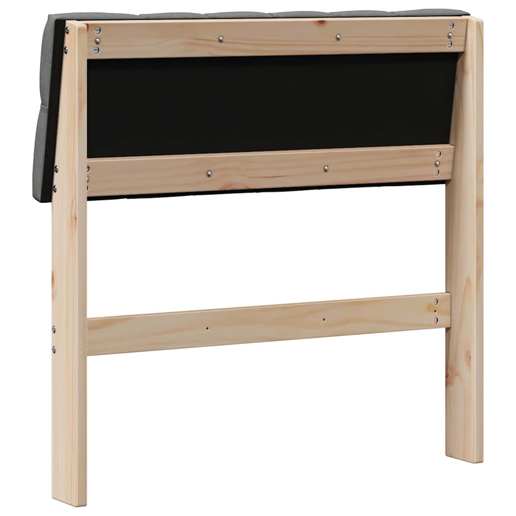 vidaXL Tapicerowane wezgłowie Ciemnoszary 80 cm Lite drewno sosnowe