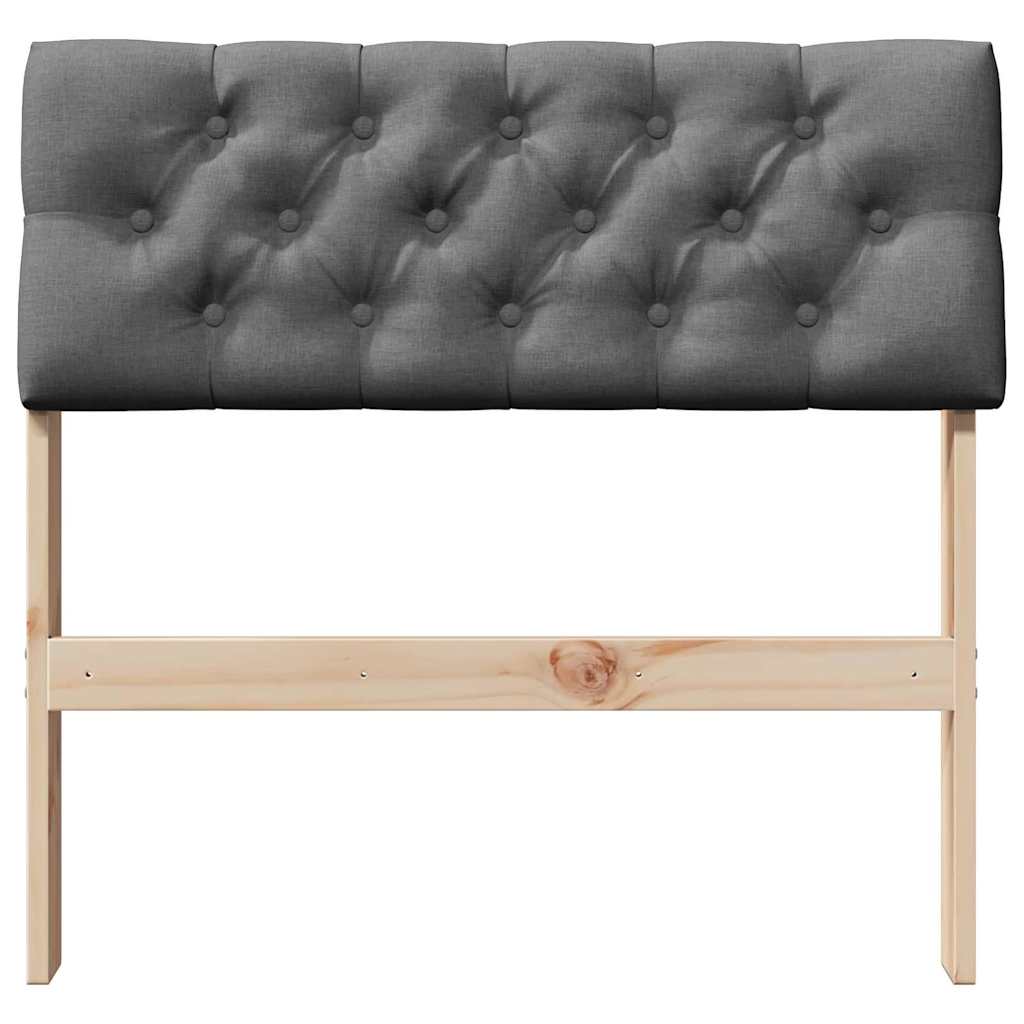 vidaXL Tapicerowane wezgłowie Ciemnoszary 80 cm Lite drewno sosnowe