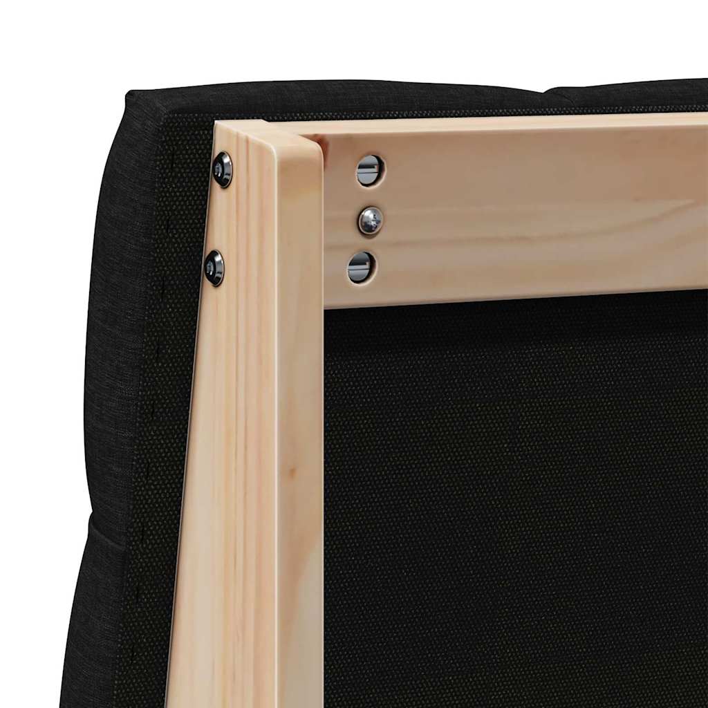 vidaXL Tapicerowane wezgłowie Czarny 80 cm Lite drewno sosnowe