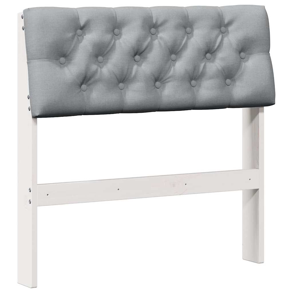 vidaXL Tapicerowane wezgłowie Jasnoszary 80 cm Lite drewno sosnowe