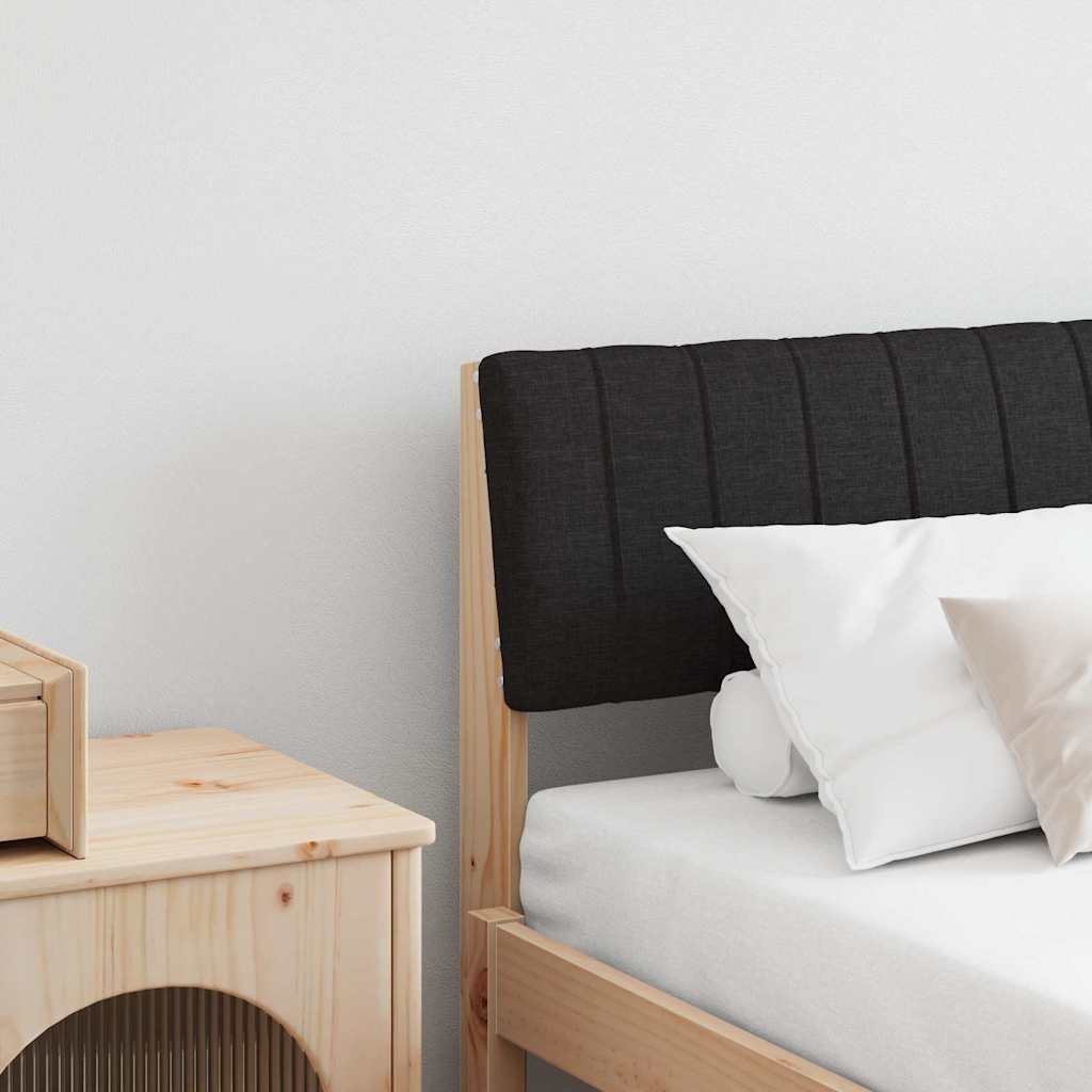vidaXL Tapicerowane wezgłowie Czarny 180 cm Lite drewno sosnowe