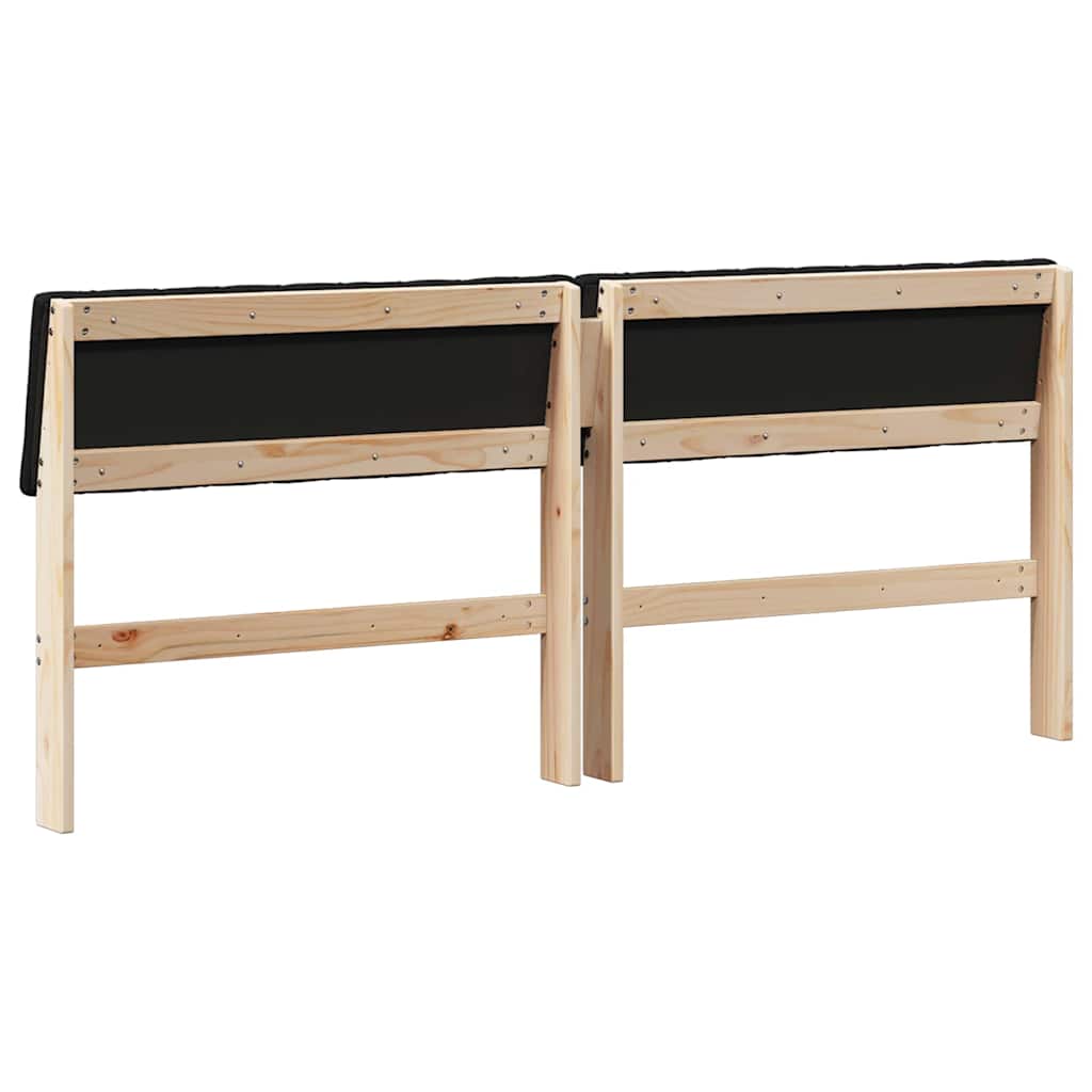 vidaXL Tapicerowane wezgłowie Czarny 180 cm Lite drewno sosnowe
