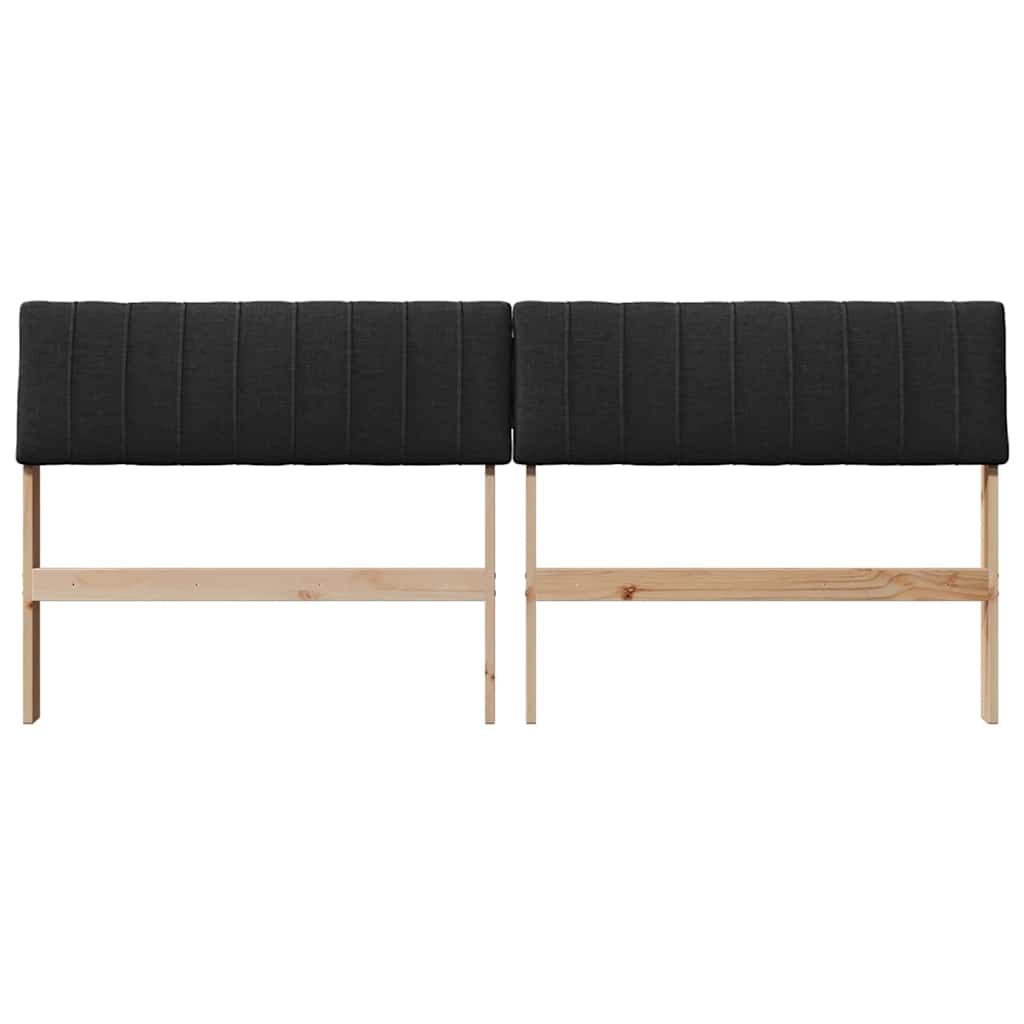 vidaXL Tapicerowane wezgłowie Czarny 180 cm Lite drewno sosnowe