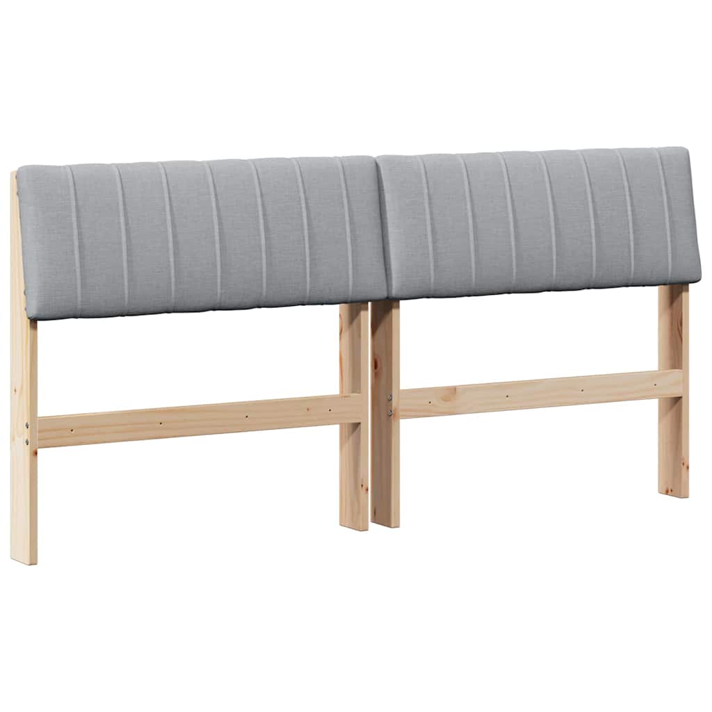 vidaXL Tapicerowane wezgłowie Jasnoszary 160 cm Lite drewno sosnowe