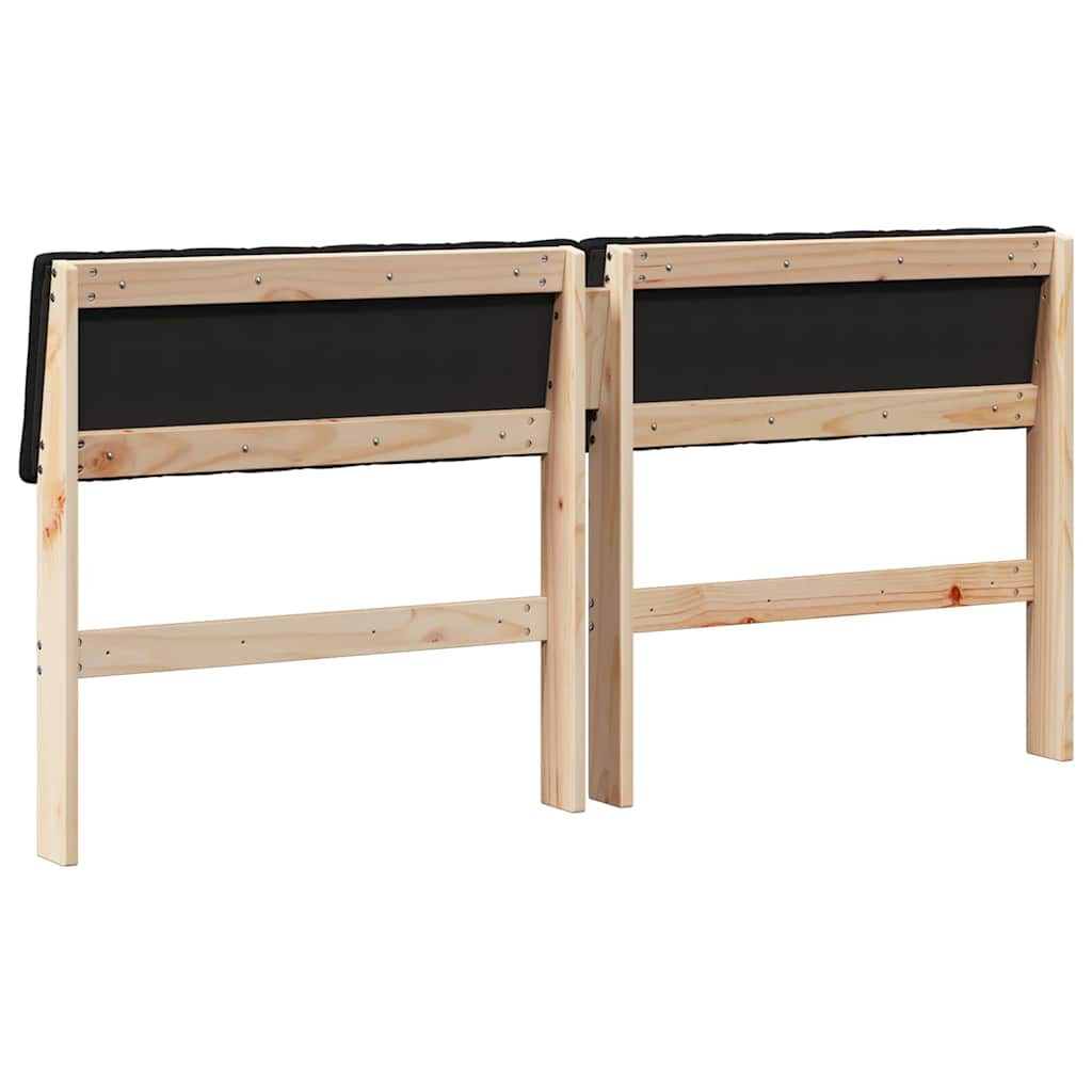 vidaXL Tapicerowane wezgłowie Czarny 160 cm Lite drewno sosnowe
