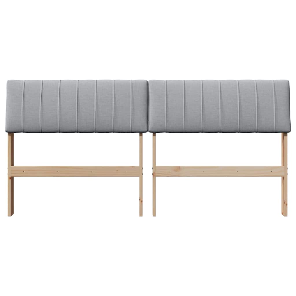vidaXL Tapicerowane wezgłowie Jasnoszary 150 cm Lite drewno sosnowe