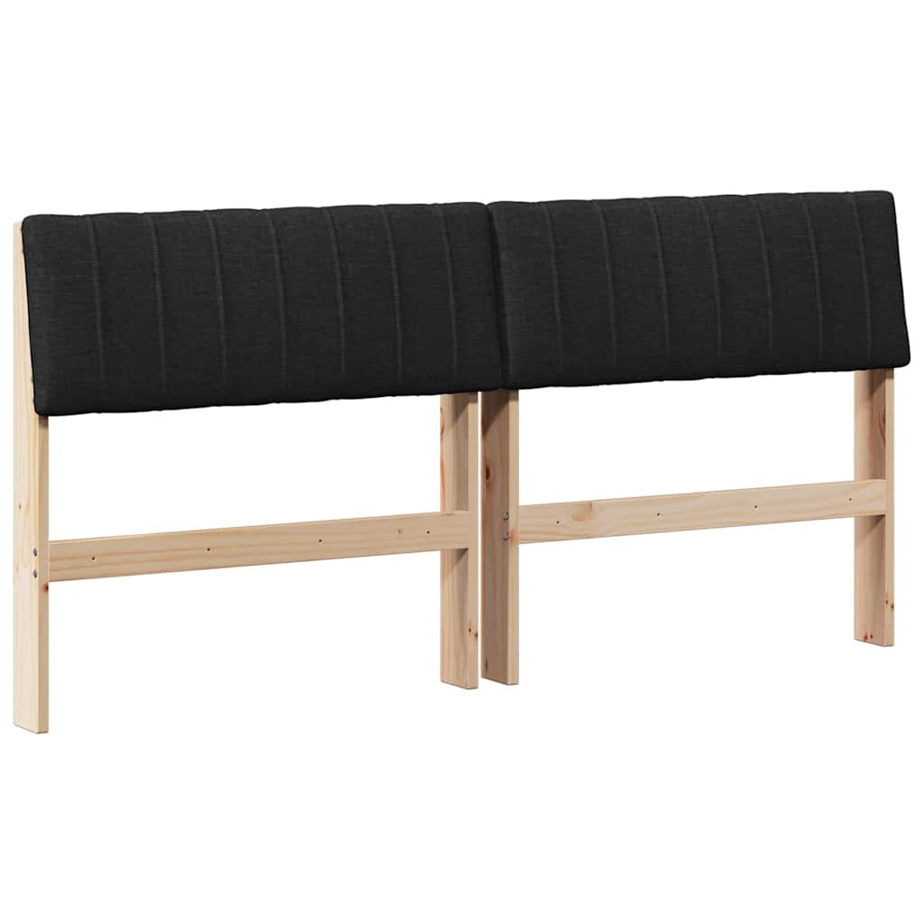 vidaXL Tapicerowane wezgłowie Czarny 150 cm Lite drewno sosnowe