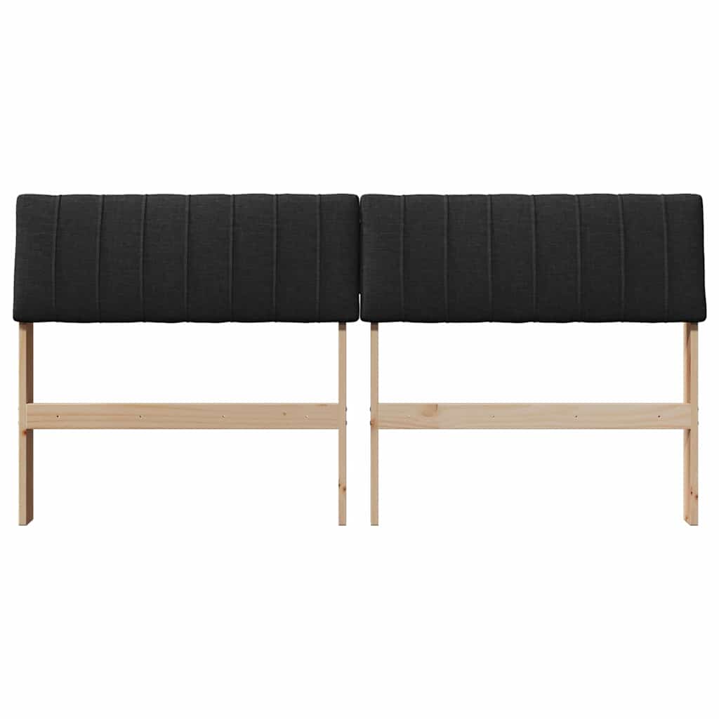 vidaXL Tapicerowane wezgłowie Czarny 150 cm Lite drewno sosnowe