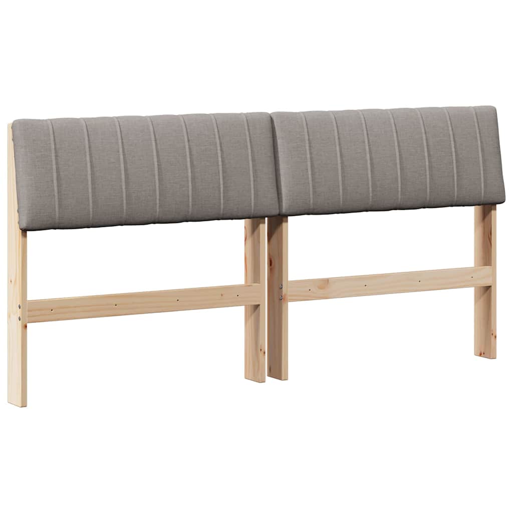 vidaXL Tapicerowane wezgłowie Ciemnoszary 150 cm Lite drewno sosnowe