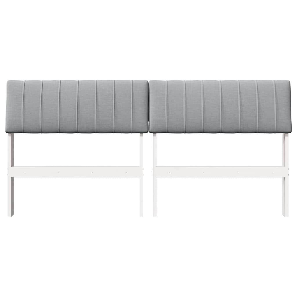 vidaXL Tapicerowane wezgłowie Jasnoszary 150 cm Lite drewno sosnowe