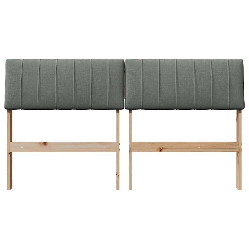 vidaXL Tapicerowane wezgłowie Ciemnoszary 140 cm Lite drewno sosnowe