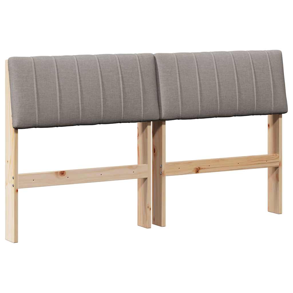 vidaXL Tapicerowane wezgłowie Ciemnoszary 140 cm Lite drewno sosnowe