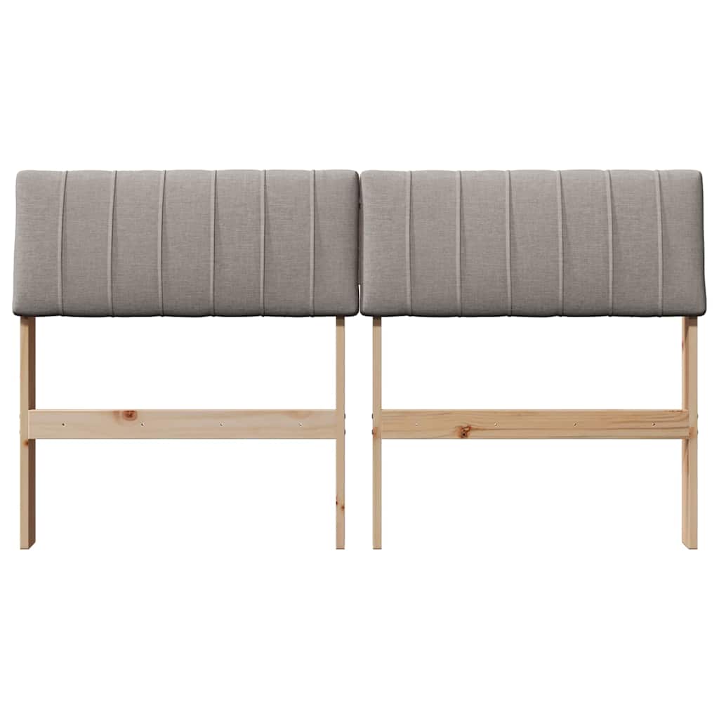 vidaXL Tapicerowane wezgłowie Ciemnoszary 140 cm Lite drewno sosnowe