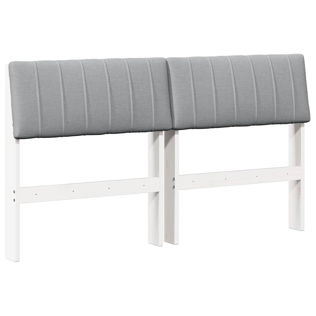 vidaXL Tapicerowane wezgłowie Jasnoszary 140 cm Lite drewno sosnowe